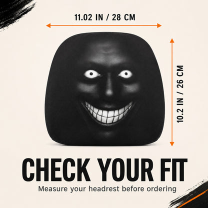 Spooky Grinning Face Halloween Car Headrest Covers – 2 Pack