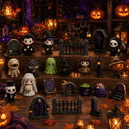 24-Day Halloween Haunted House Countdown & Display Set