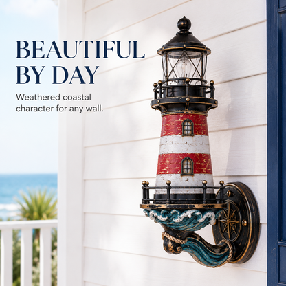 🌊Vintage Coastal Lighthouse Wall Light – Warm Nautical Home Decor