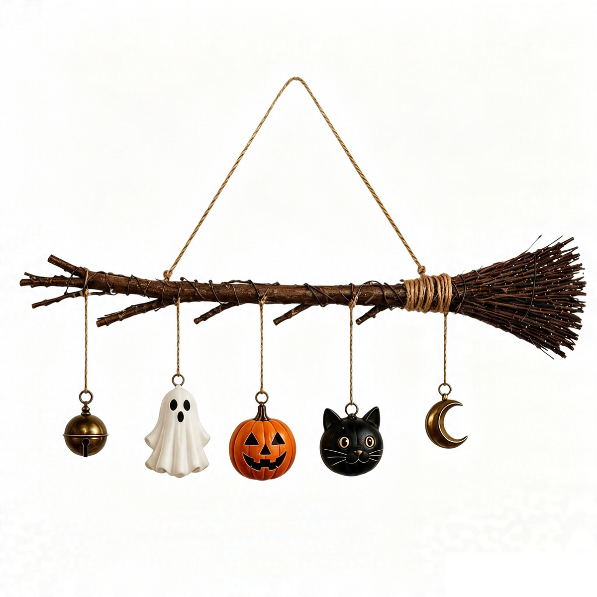 witch broom Halloween wall hanging seasonal accent decoration
