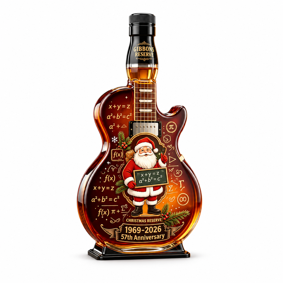 1969 Christmas Guitar Whiskey Decanter – 57th Birthday Collector Gift