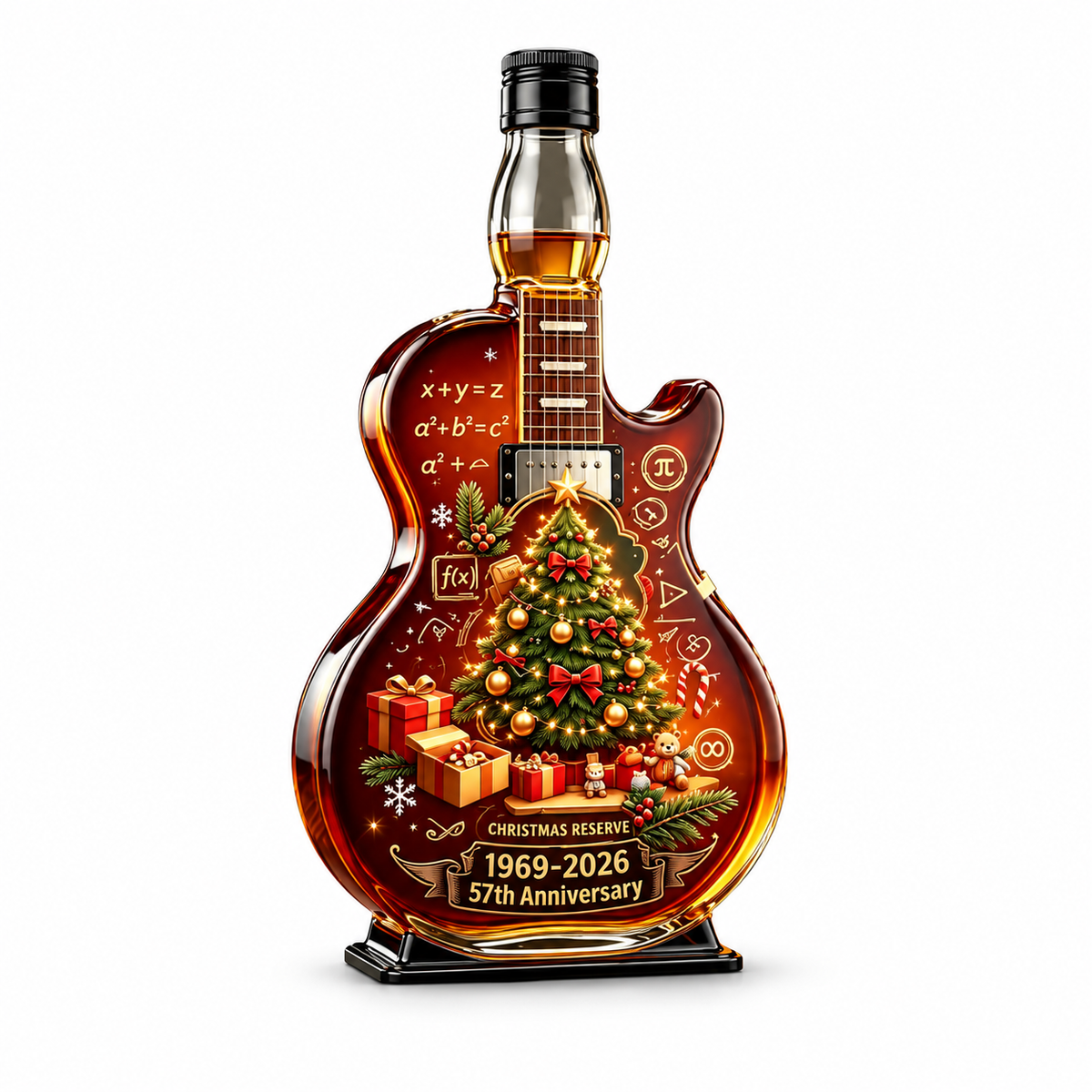 1969 Christmas Guitar Whiskey Decanter – 57th Birthday Collector Gift