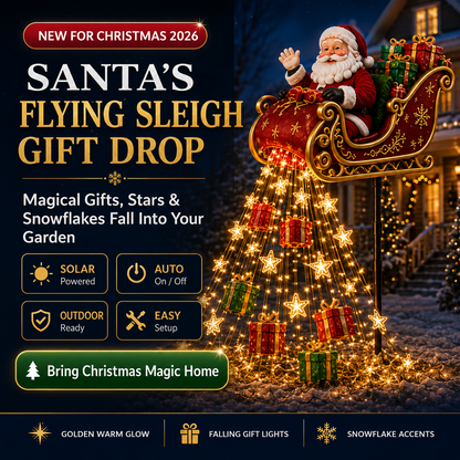 Solar Santa Sleigh Christmas Garden Light – Glowing Gift Cascade