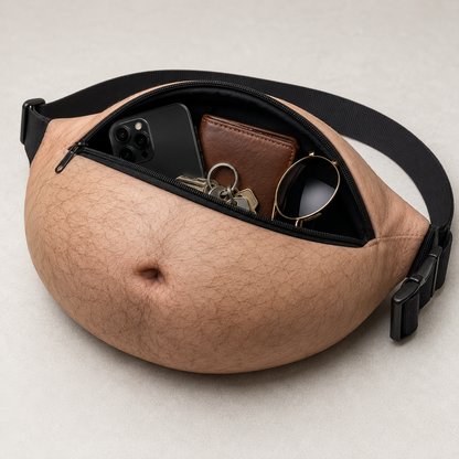 Funny Fake Belly Waist Bag 😂 – Realistic Big Belly Novelty Fanny Pack