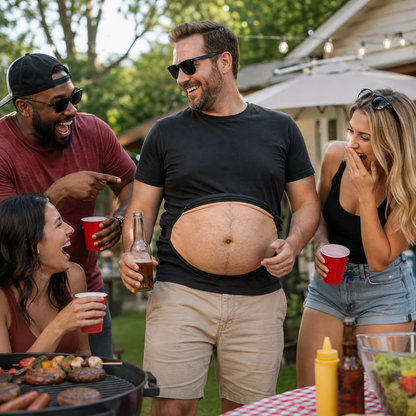 Funny Fake Belly Waist Bag 😂 – Realistic Big Belly Novelty Fanny Pack