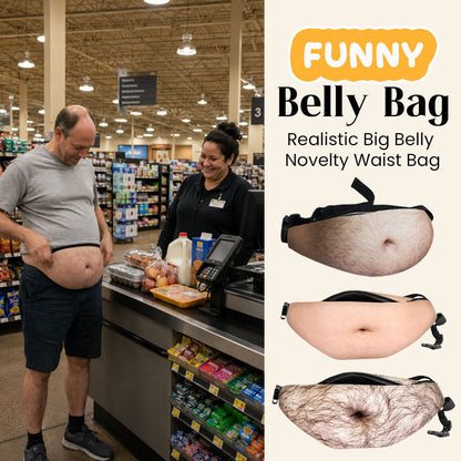 Funny Fake Belly Waist Bag 😂 – Realistic Big Belly Novelty Fanny Pack