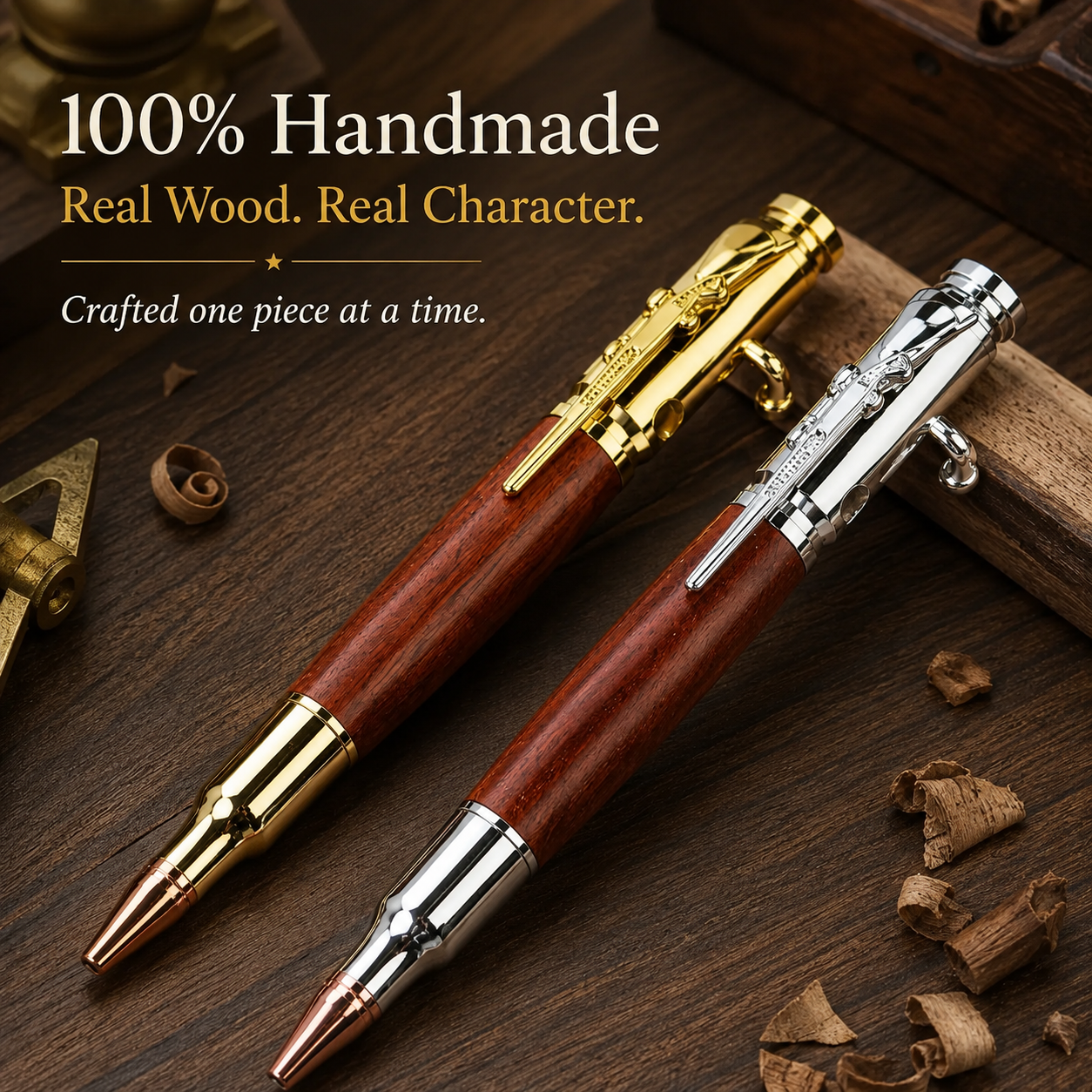Handmade Bolt-Action Wooden Pen – Real Wood. Satisfying Bolt Action. Made to Be Kept.