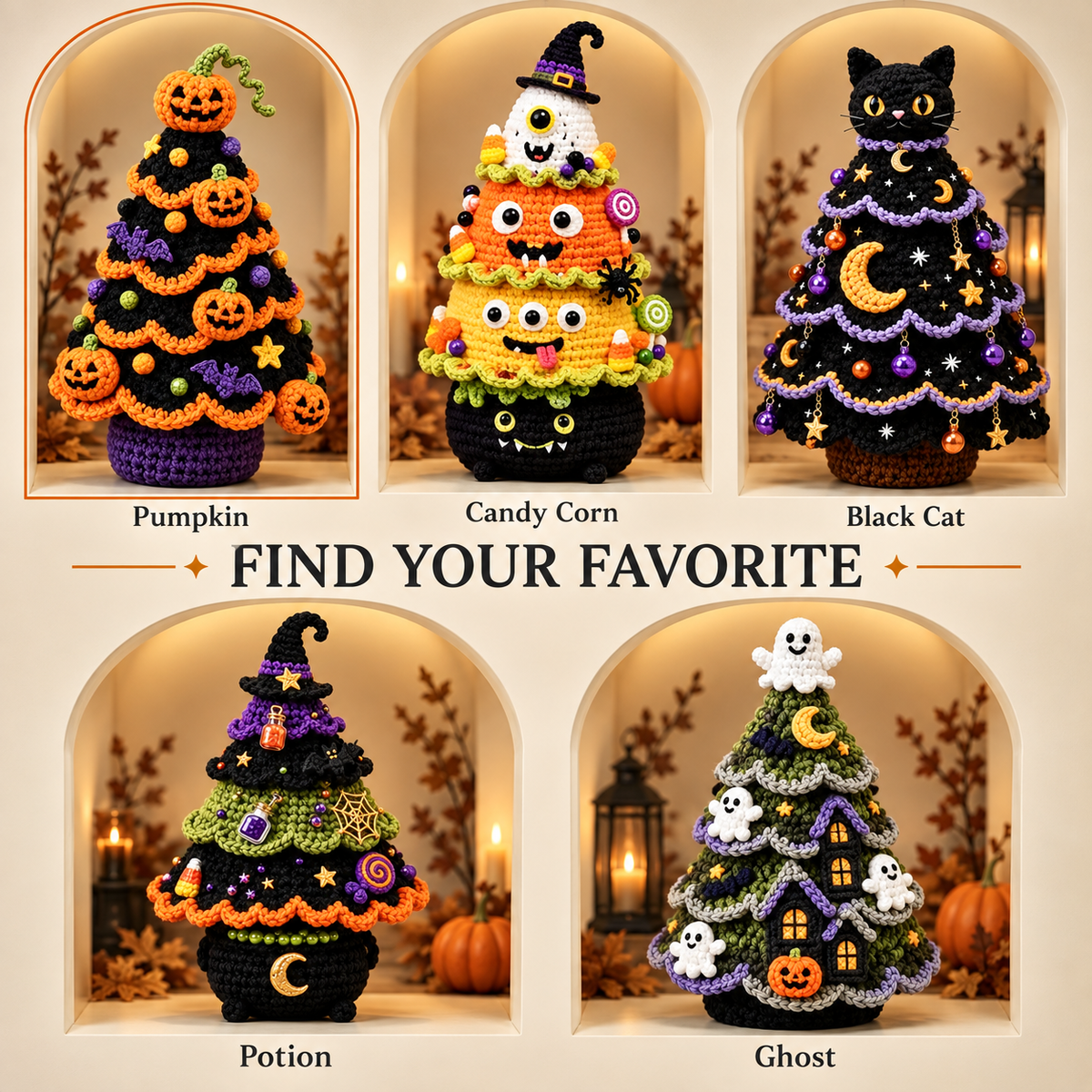 DIY Halloween Crochet Tree Kit | Choose 1 of 5 Designs