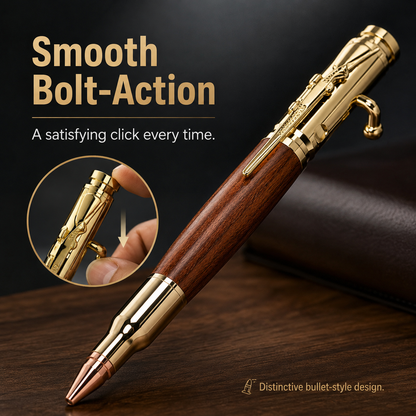 Handmade Bolt-Action Wooden Pen – Real Wood. Satisfying Bolt Action. Made to Be Kept.