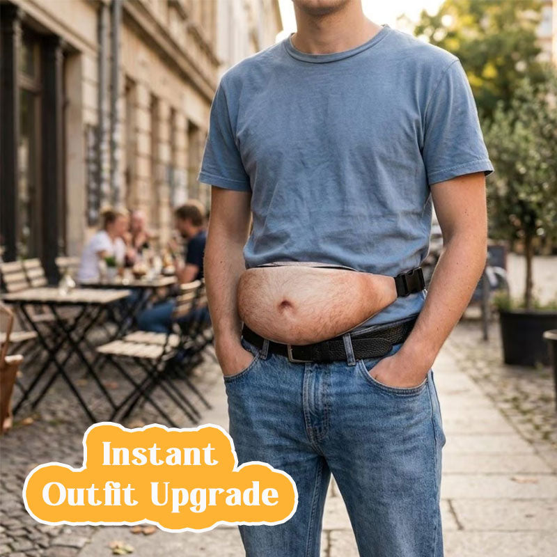 Funny Fake Belly Waist Bag 😂 – Realistic Big Belly Novelty Fanny Pack