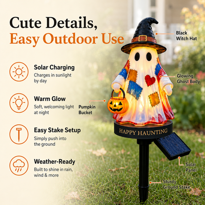 Solar Halloween Ghost Pathway Lights – Glowing Garden Stakes