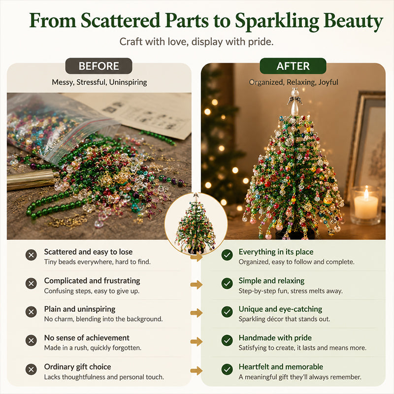 Seasonal Beaded Tree DIY Kit – 5 Styles for Christmas, Halloween, Fall & Winter