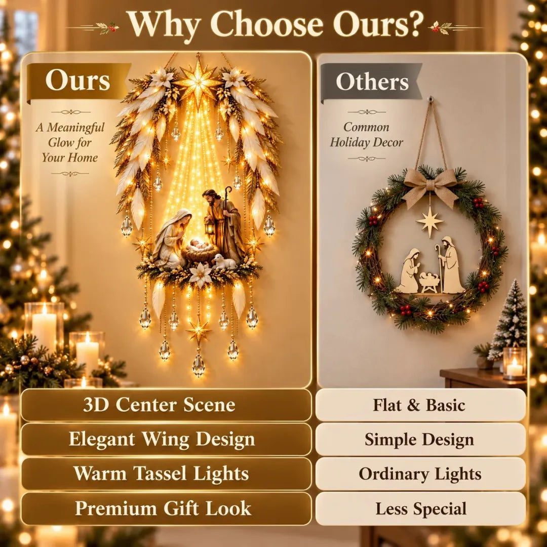 Bethlehem Star Lighted Nativity Wall Decor