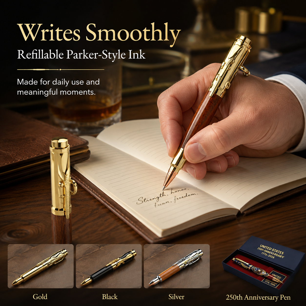 Handmade Bolt-Action Wooden Pen – Real Wood. Satisfying Bolt Action. Made to Be Kept.