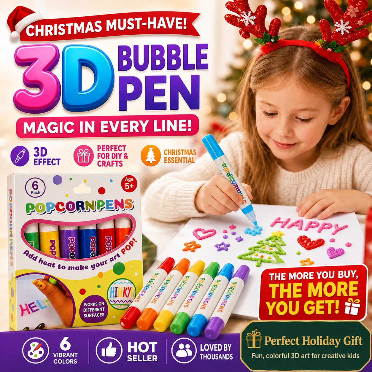 Telaion 3D Puffy Paint Pens – Heat-Activated DIY Art Markers