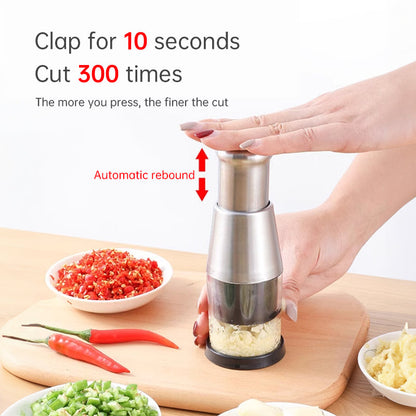 Stainless Steel Manual Food Chopper – Garlic, Ginger & Herb Prep Tool
