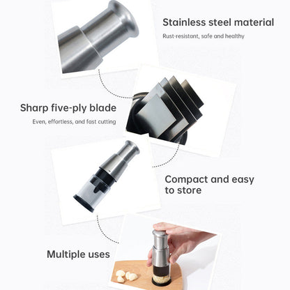 Stainless Steel Manual Food Chopper – Garlic, Ginger & Herb Prep Tool