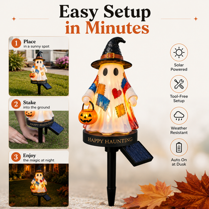 Solar Halloween Ghost Pathway Lights – Glowing Garden Stakes