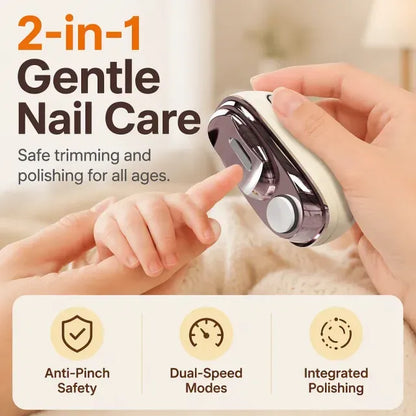Telaion 2-in-1 Electric Nail Trimmer & Polisher with LED Light