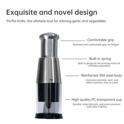 Stainless Steel Manual Food Chopper – Garlic, Ginger & Herb Prep Tool