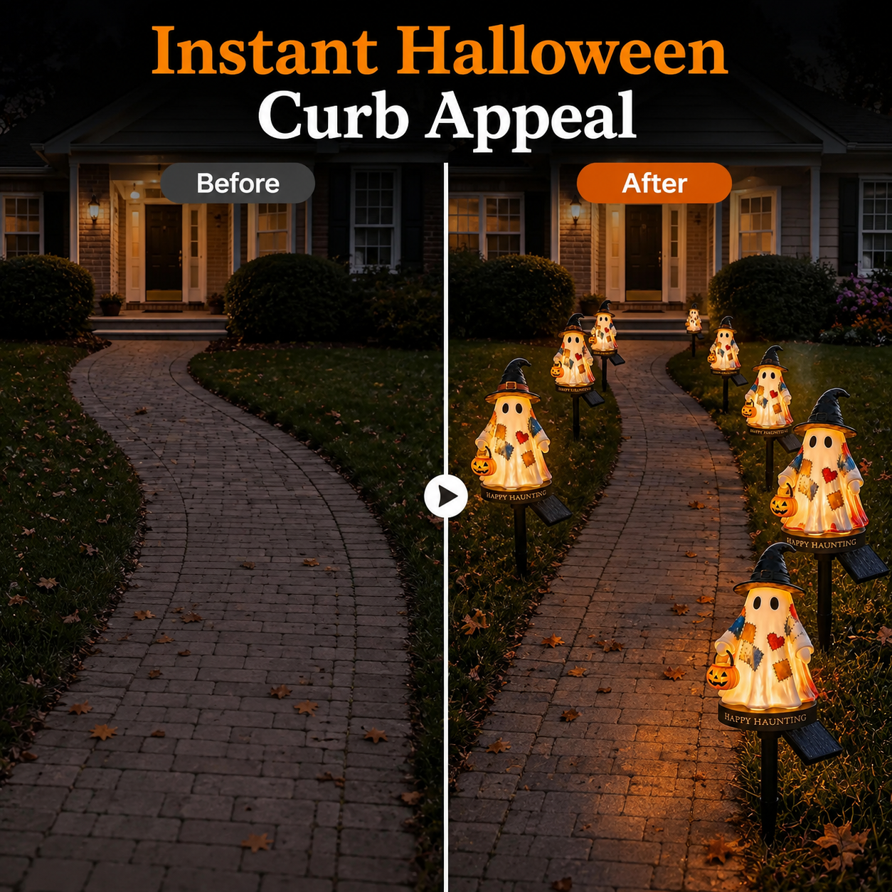 Solar Halloween Ghost Pathway Lights – Glowing Garden Stakes