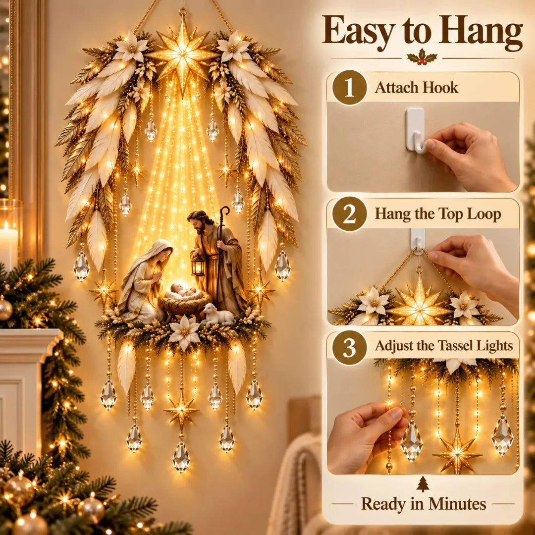 Bethlehem Star Lighted Nativity Wall Decor