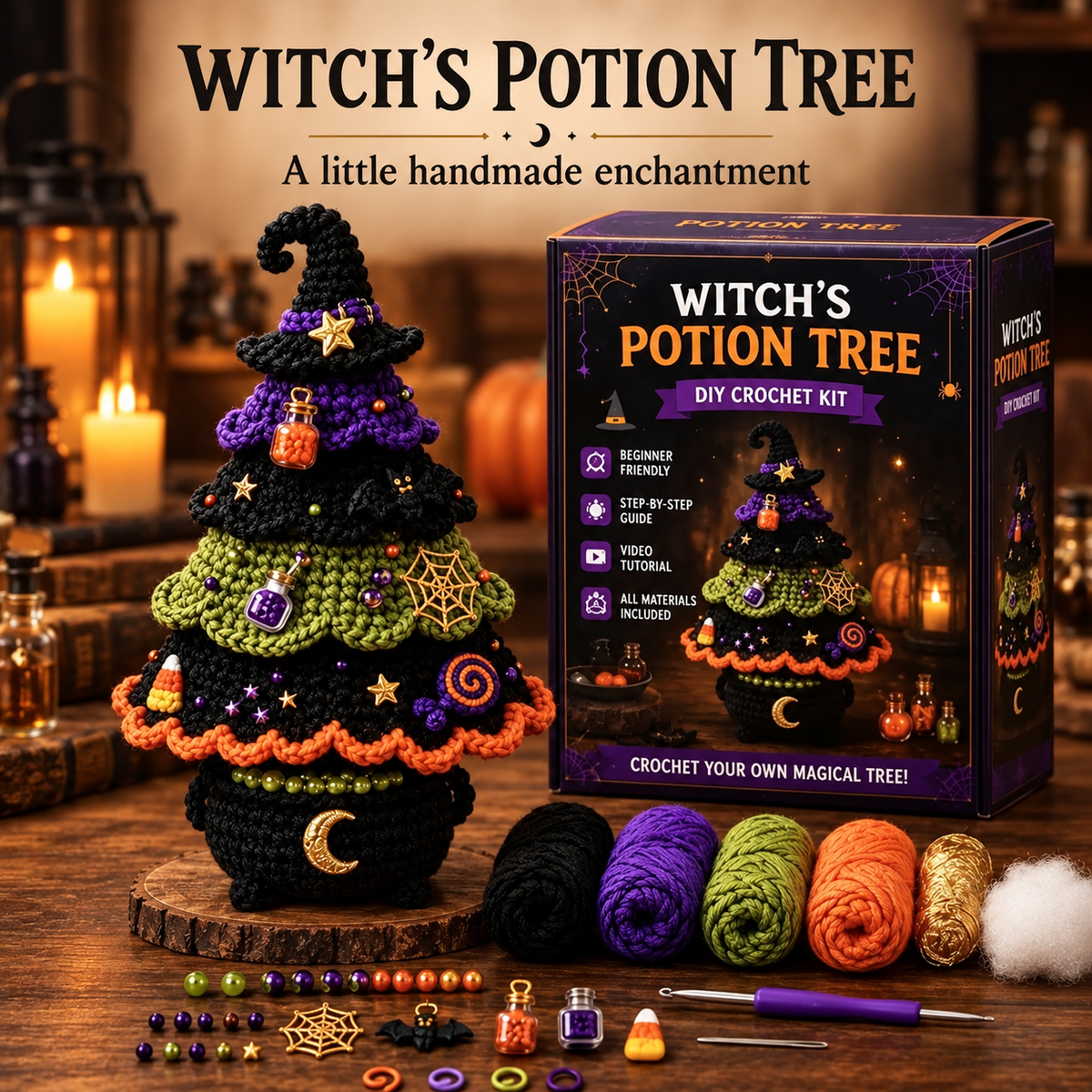 DIY Halloween Crochet Tree Kit | Choose 1 of 5 Designs