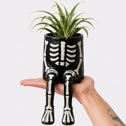 Halloween Hanging Leg Planter – Hand-Painted Resin Succulent Pot