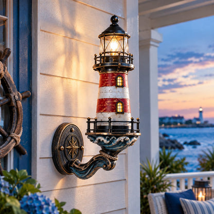 🌊Vintage Coastal Lighthouse Wall Light – Warm Nautical Home Decor