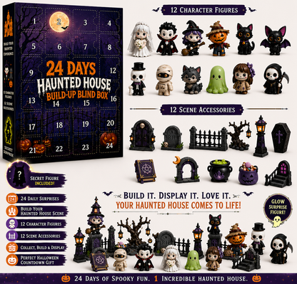 24-Day Halloween Haunted House Countdown & Display Set