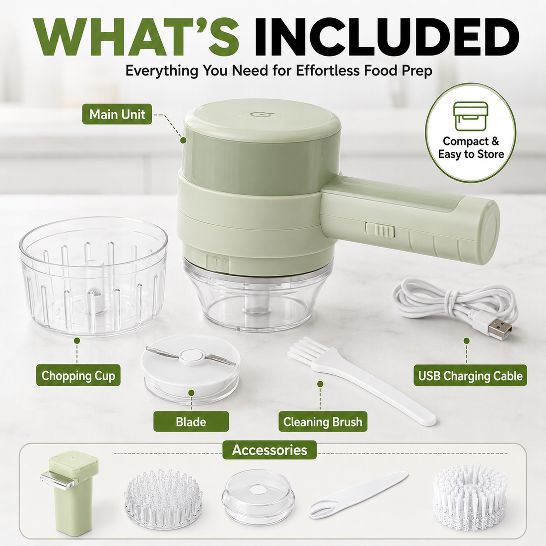 4-in-1 vegetable cutter set and accessories