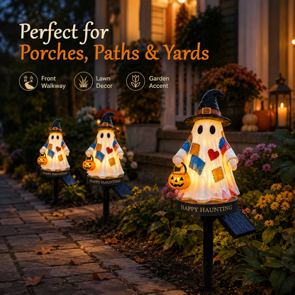 Solar Halloween Ghost Pathway Lights – Glowing Garden Stakes