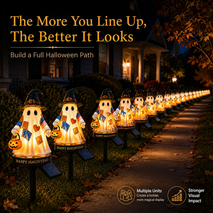 Solar Halloween Ghost Pathway Lights – Glowing Garden Stakes