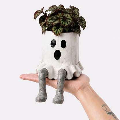 Halloween Hanging Leg Planter – Hand-Painted Resin Succulent Pot