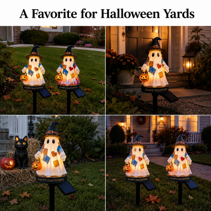 Solar Halloween Ghost Pathway Lights – Glowing Garden Stakes