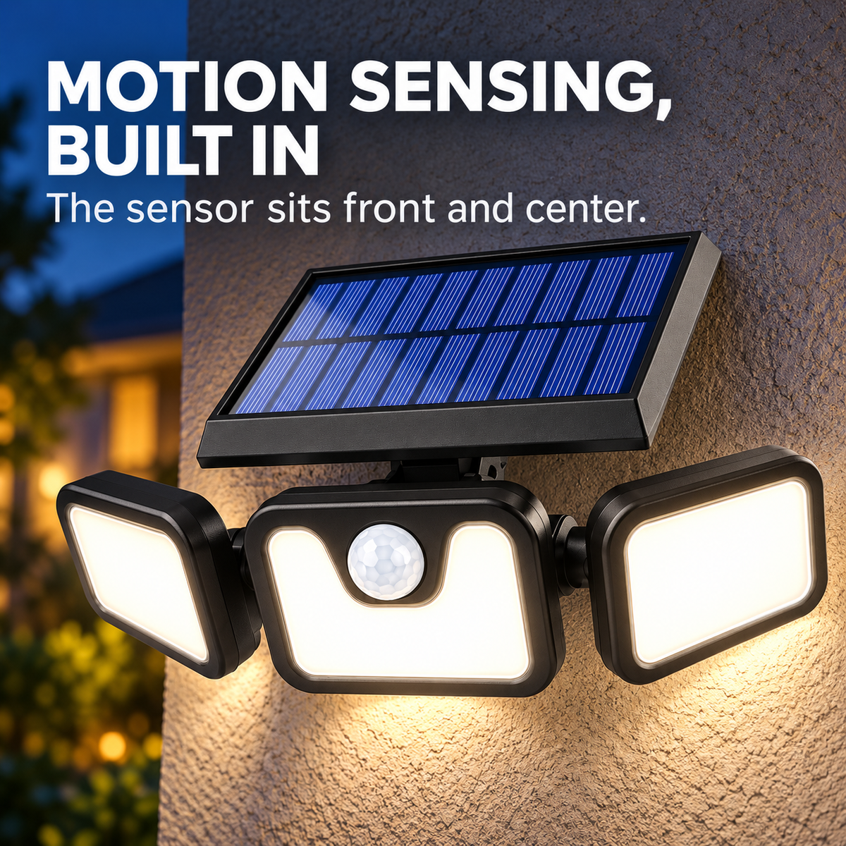 🔥 Hot Seller | 3-Head Solar Flood Light with Motion Sensor — IP65 Outdoor Security Light