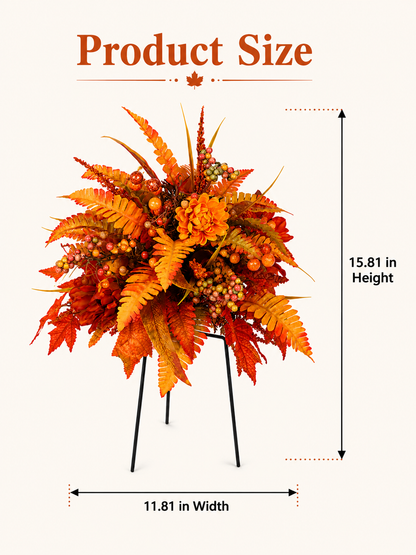 Autumn Harvest Floral Garden Stake – Fall Porch & Planter Decor