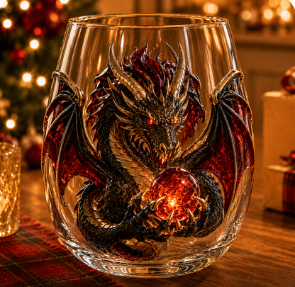 3D Mythic Dragon Glass – Raised Fantasy Collectible Cup