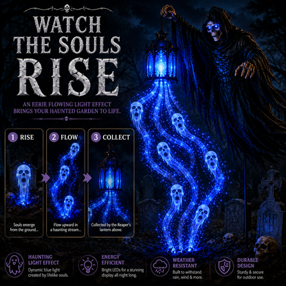 Solar Soul Harvester Halloween Yard Decoration – Animated Glowing Spirit Light