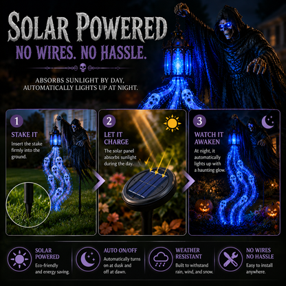 Solar Soul Harvester Halloween Yard Decoration – Animated Glowing Spirit Light