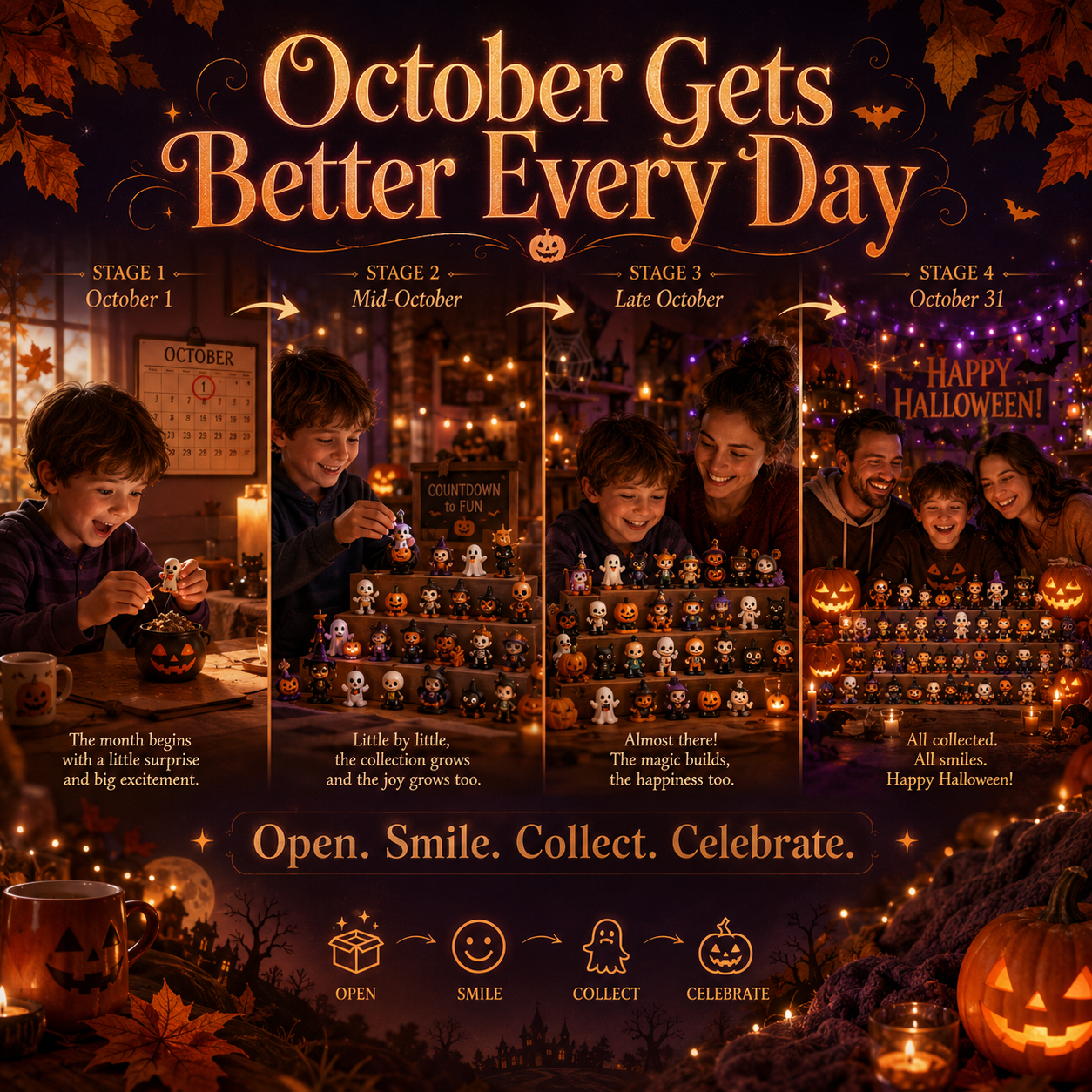 24-Day Halloween Haunted House Countdown & Display Set