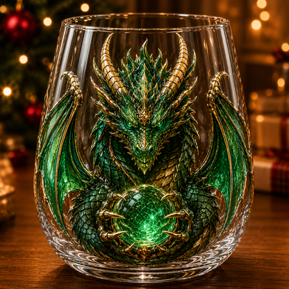 3D Mythic Dragon Glass – Raised Fantasy Collectible Cup