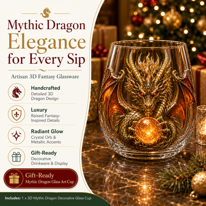 3D Mythic Dragon Glass – Raised Fantasy Collectible Cup