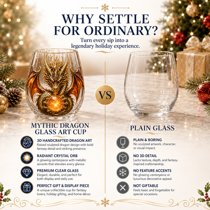 3D Mythic Dragon Glass – Raised Fantasy Collectible Cup