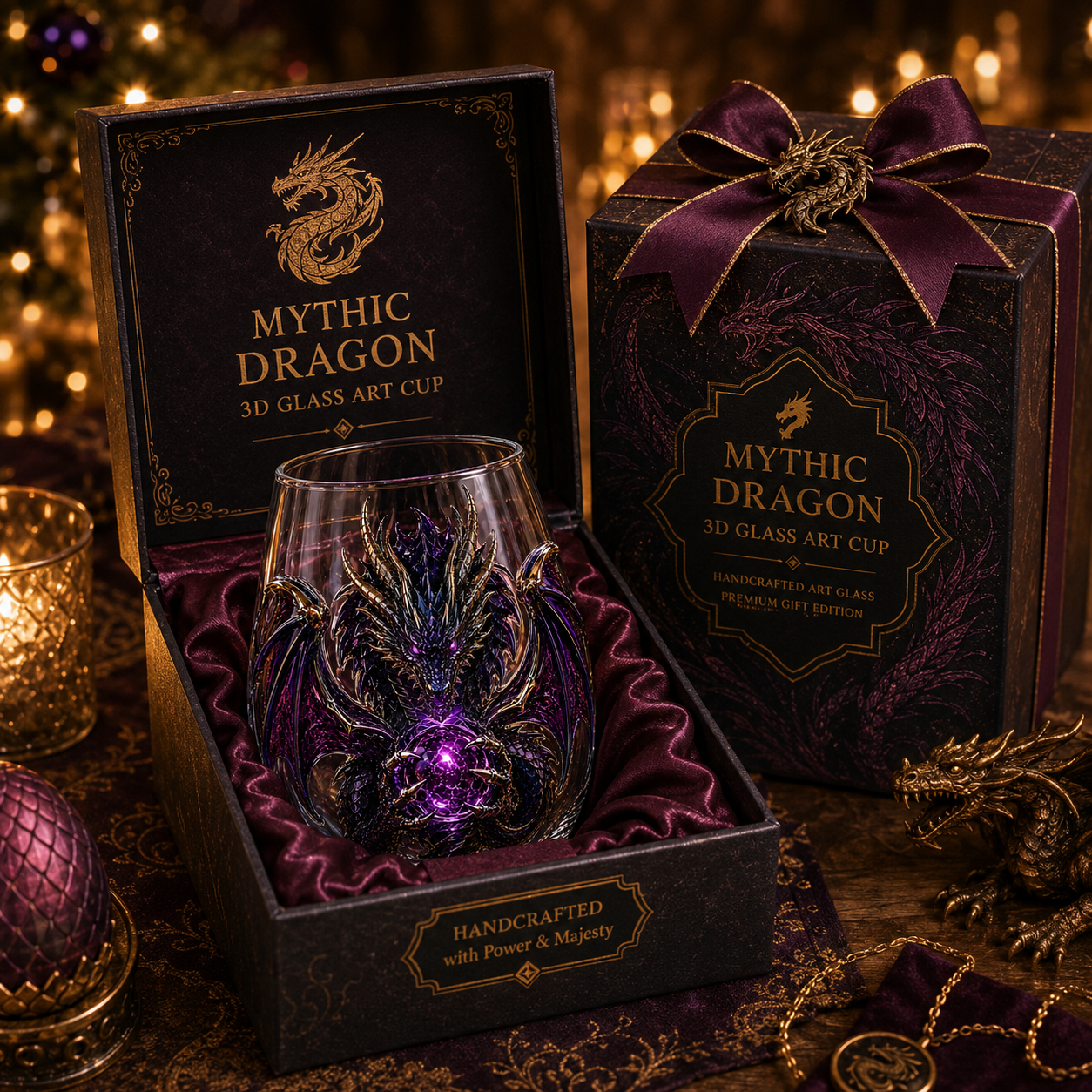 3D Mythic Dragon Glass – Raised Fantasy Collectible Cup