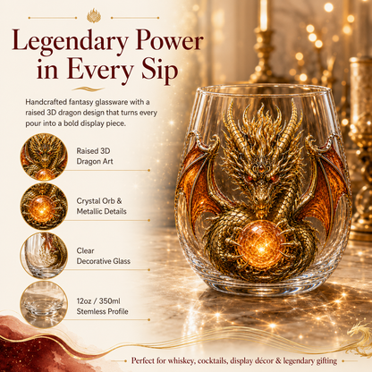 3D Mythic Dragon Glass – Raised Fantasy Collectible Cup