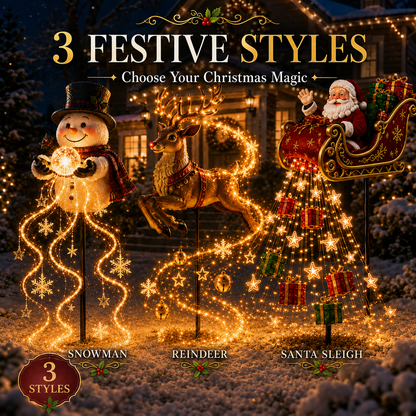 Solar Santa Sleigh Christmas Garden Light – Glowing Gift Cascade