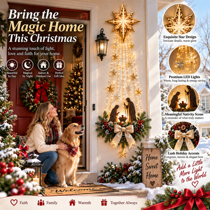 Star of Bethlehem Lighted Nativity Wall Decor – Faith-Inspired Christmas Display