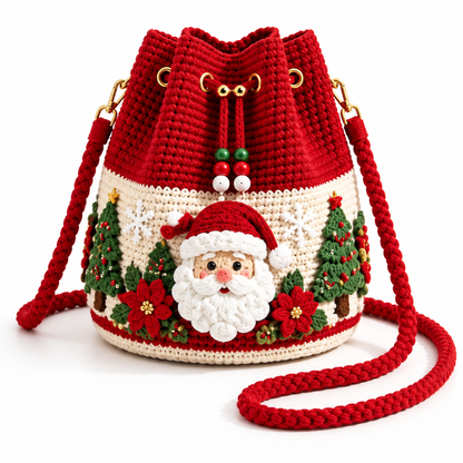 Handmade Christmas Crochet Crossbody Purse — Holiday Gift