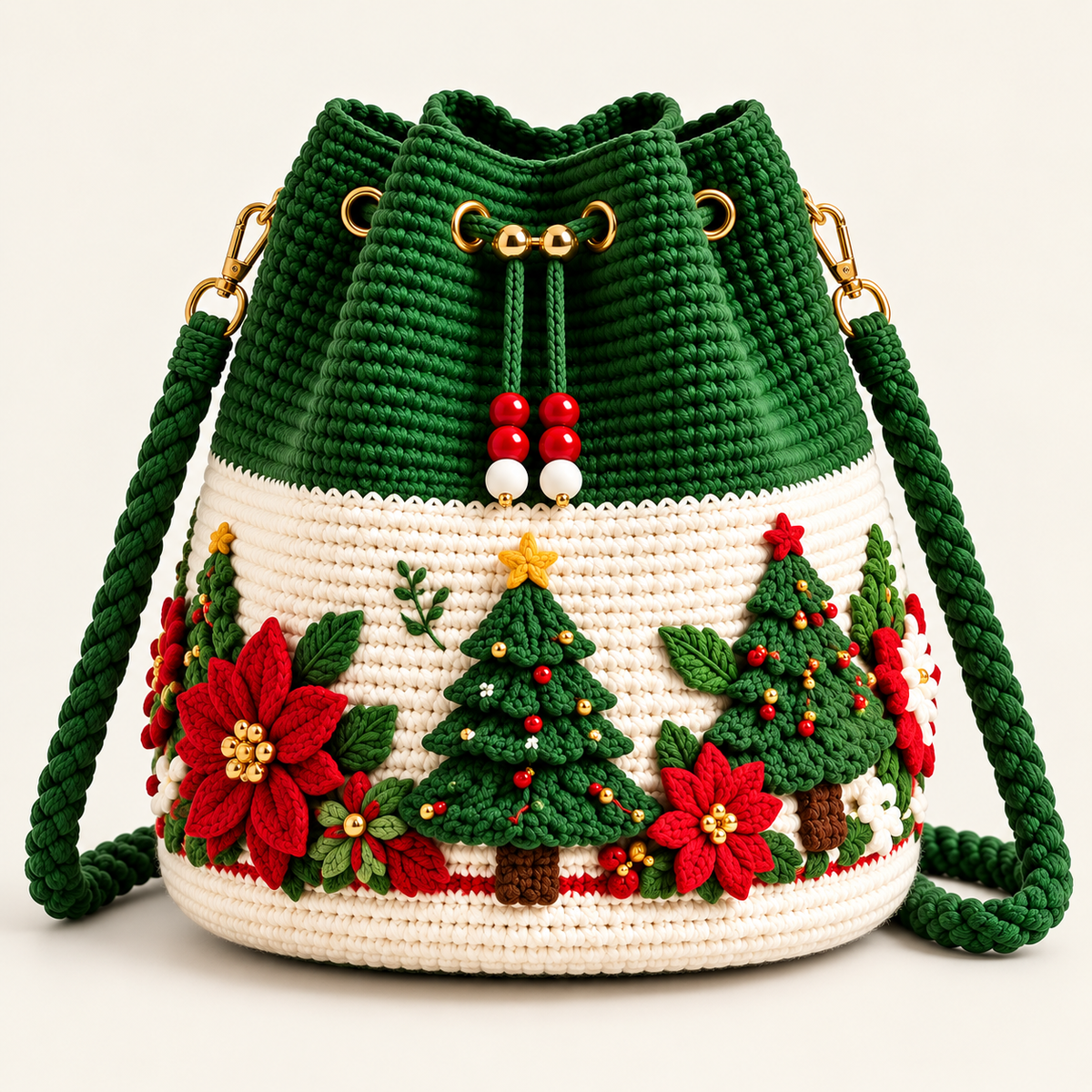 Handmade Christmas Crochet Crossbody Purse — Holiday Gift